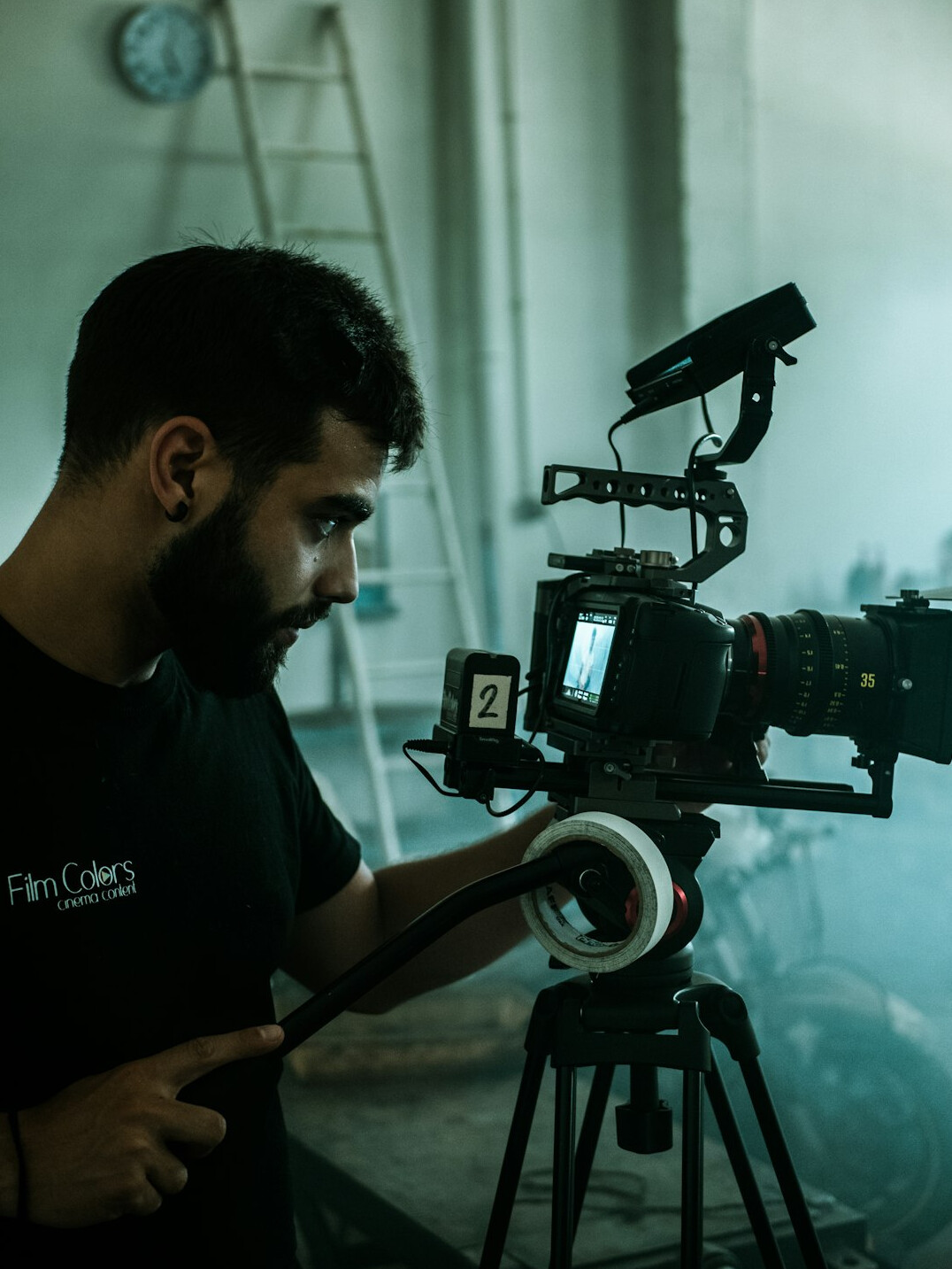 professional film crew on set