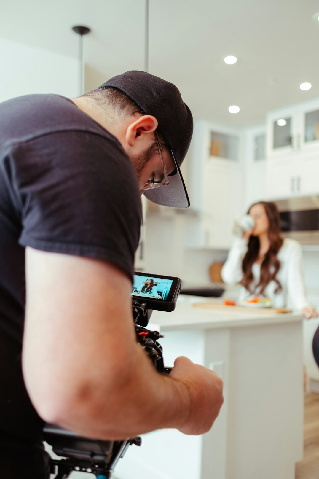 content creator filming viral video