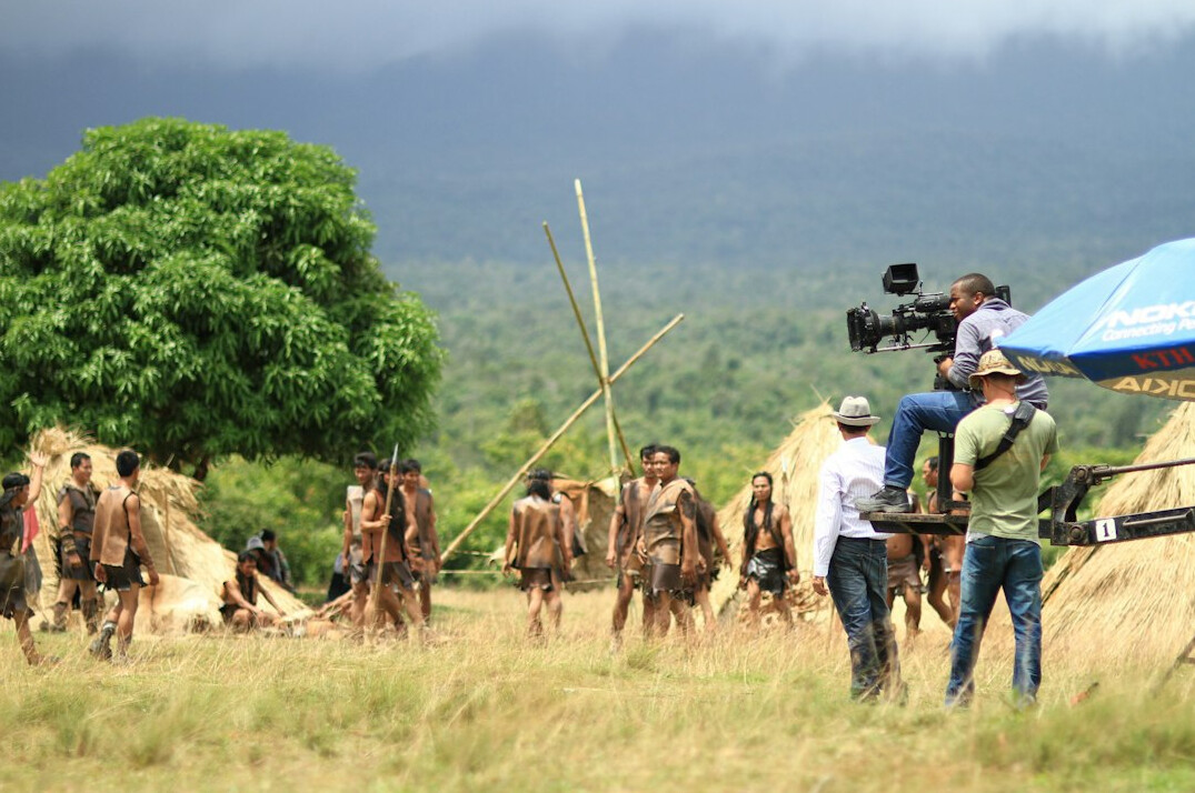 film crew on set